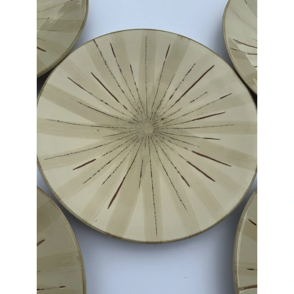 Pier 1 Sanctuary Ceramic Stoneware Dinner Plates Set Of 5 Starburst